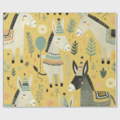 Button des Schwanzes auf dem Donkey Wrapping Paper Geschenkpapier (Flach)