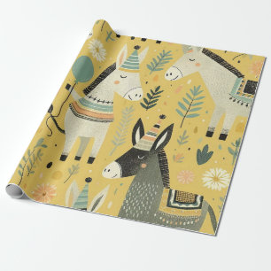 Button des Schwanzes auf dem Donkey Wrapping Paper Geschenkpapier