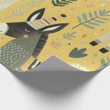 Button des Schwanzes auf dem Donkey Wrapping Paper