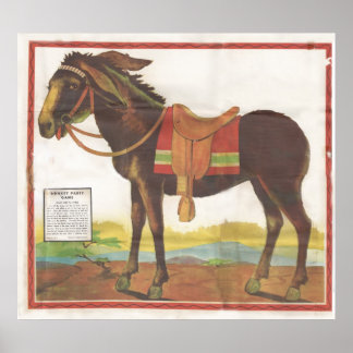 Button des Schwanzes auf dem Esel Poster