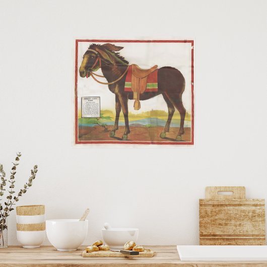 Button des Schwanzes auf dem Esel Poster (Küche)