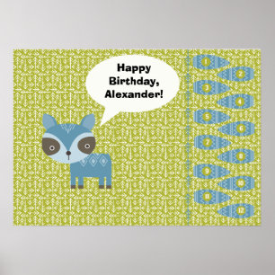Button des Schwanzes auf dem Raccoon Party Game Poster
