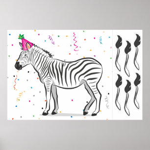 Button des Schwanzes auf dem Zebra Poster