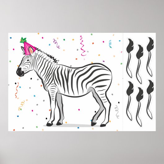 Button des Schwanzes auf dem Zebra Poster (Vorne)