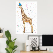 Button des Schwanzes auf der Giraffe (24x36) Poster (Heimbüro)