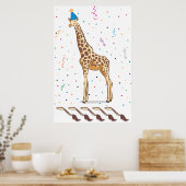 Button des Schwanzes auf der Giraffe Poster (Küche)