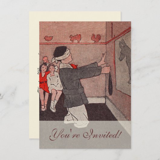 Button des Schwanzes Donkey Einladung (Vorne/Hinten)