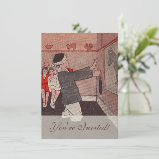 Button des Schwanzes Donkey Einladung (Stehend Vorderseite)