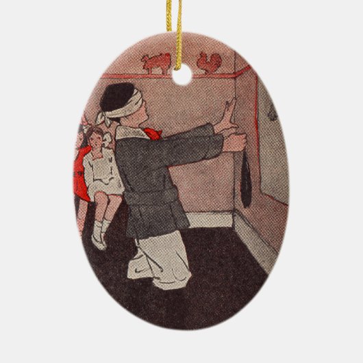 Button des Schwanzes Donkey Keramik Ornament (Hinten)