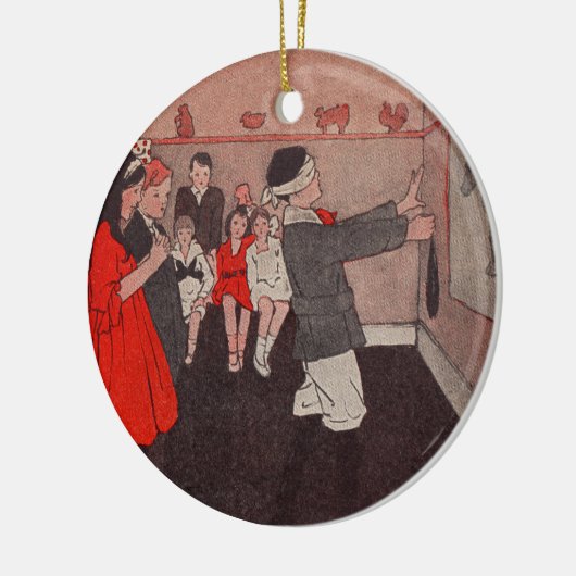 Button des Schwanzes Donkey Keramik Ornament (Links)