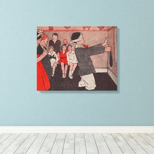 Button des Schwanzes Donkey Leinwanddruck (Insitu (Holzboden))