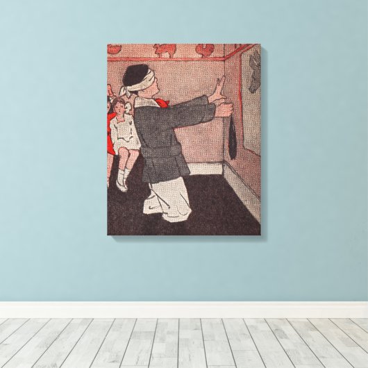 Button des Schwanzes Donkey Leinwanddruck (Insitu (Holzboden))