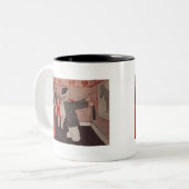 Button des Schwanzes Donkey Zweifarbige Tasse (Vorderseite Links)