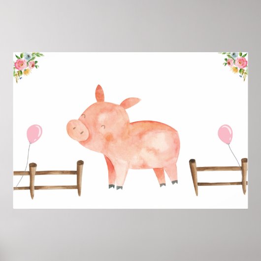 Button des Schwanzes Schweinezüchter Mädchen Gebur Poster (Vorne)
