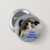 Button des sibirischen Schlittenhunds (Vorne & Hinten)