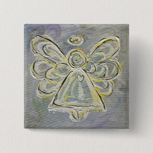 Button des Silberleuchters Angel Art Button (Vorderseite)