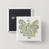 Button des Silberleuchters Angel Art Button (Vorne & Hinten)