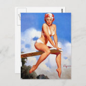 Button des Tauchboards Postkarte (Vorne/Hinten)