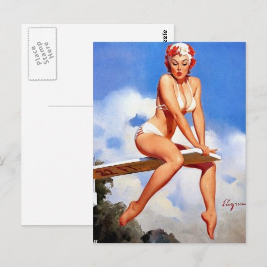 Button des Tauchboards Postkarte (Vorne/Hinten)