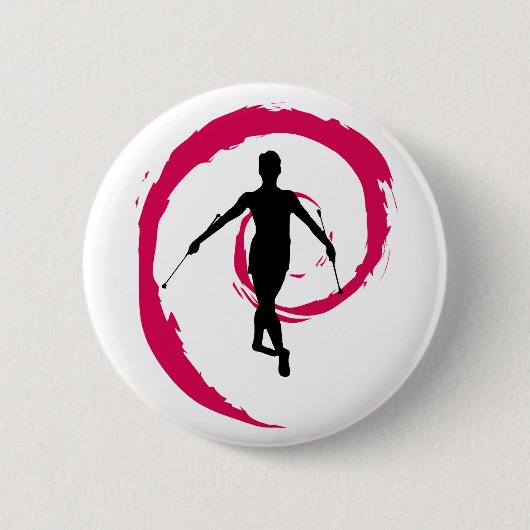 BUTTON DES TWIRLER-STAR/SWIRL PINK/BLACK (Vorderseite)