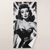 Button des Vintagen Horrors Badehandtuch (Badehandtuch)