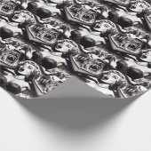 Button des Vintagen Horrors Geschenkpapier (Ecke)