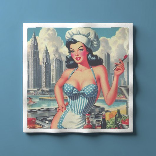 Button des Vintagen Koch Serviette