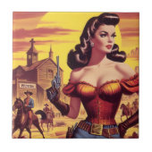 Button des Vintagen Westerns Fliese (Vorderseite)