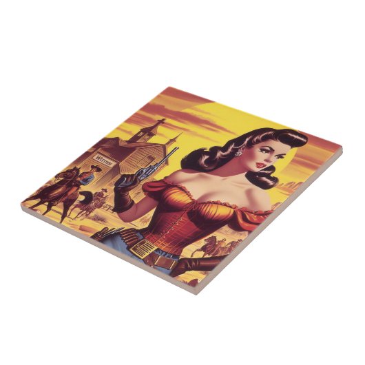 Button des Vintagen Westerns Fliese (Seite)