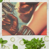 Button des Vintagen Westerns Geschirrtuch (Gefaltet)