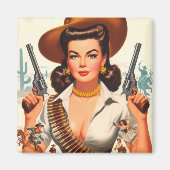 Button des Vintagen Westerns Magnet (Vorne)