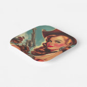 Button des Vintagen Westerns Pappteller (Gewinkelt)