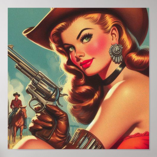 Button des Vintagen Westerns Poster (Vorne)