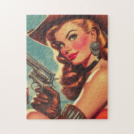 Button des Vintagen Westerns Puzzle (Vertikal)