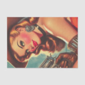 Button des Vintagen Westerns Seidenpapier (Vorderseite)