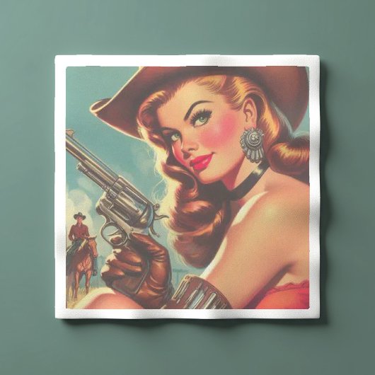 Button des Vintagen Westerns Serviette