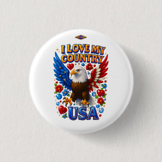 Button-Design: Ich liebe mein Land - USA Button