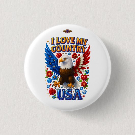 Button-Design: Ich liebe mein Land - USA Button (Vorderseite)