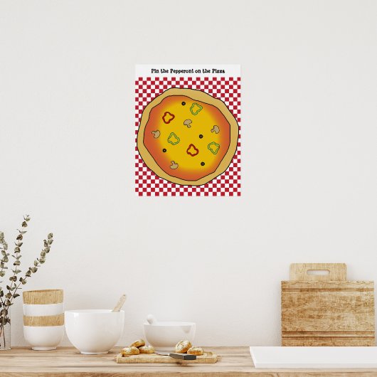 Button die Pepperoni auf dem Pizza Game Poster (Küche)