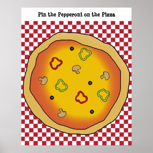 Button die Pepperoni auf dem Pizza Game Poster (Vorne)