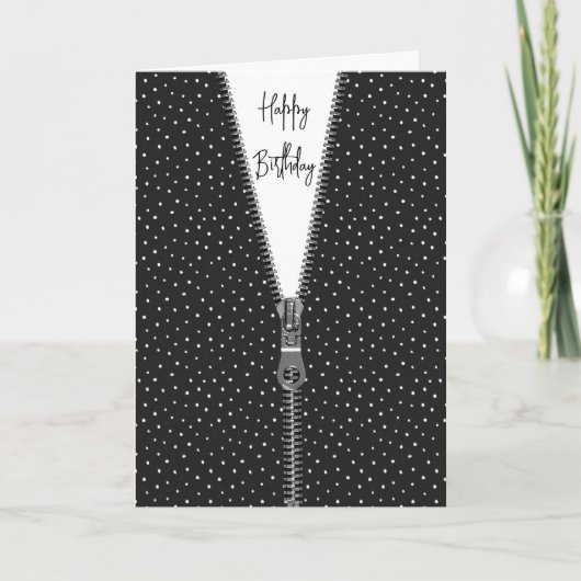 Button Dots mit Zipper zum Geburtstag Karte (Vorderseite)