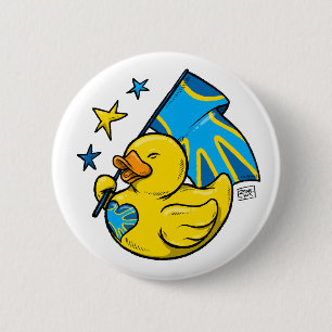 Button Duck with Deafflag Design