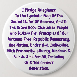 Button-Erinnerung zum Leben unserer heiligen Werte Button