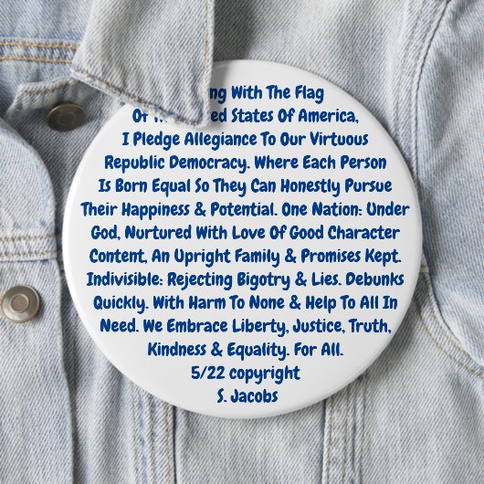 Button-Erinnerung zum Leben unserer heiligen Werte Button (Beispiel)