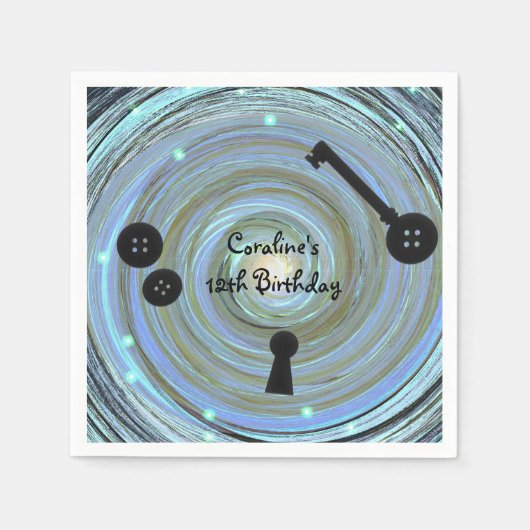 Button Eyes & Skeleton Key Other World Party Serviette (Vorderseite)