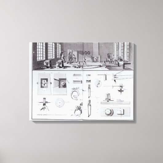 Button Fabrik, Platte 2 aus Band IV Leinwanddruck (Vorderseite)