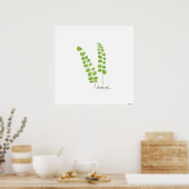 Button Fern Illustration | Botanische Schrift Poster (Küche)