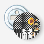 Button Flaschenöffner Sonnenblume Punkt (Vorderseite)