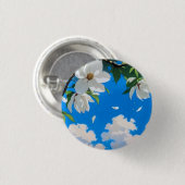 Button--Floral Serie Weiße Magnolie Button (Vorne & Hinten)