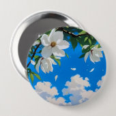 Button--Floral Serie Weiße Magnolie Button (Vorne & Hinten)